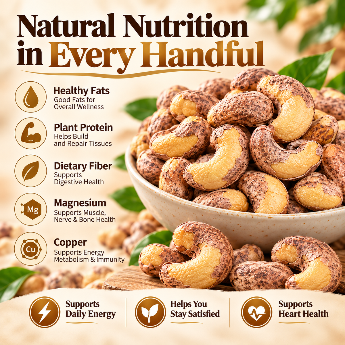 Premium Whole Cashews — Everyday Nutrition for Knee, Bone & Joint Wellness-HJY