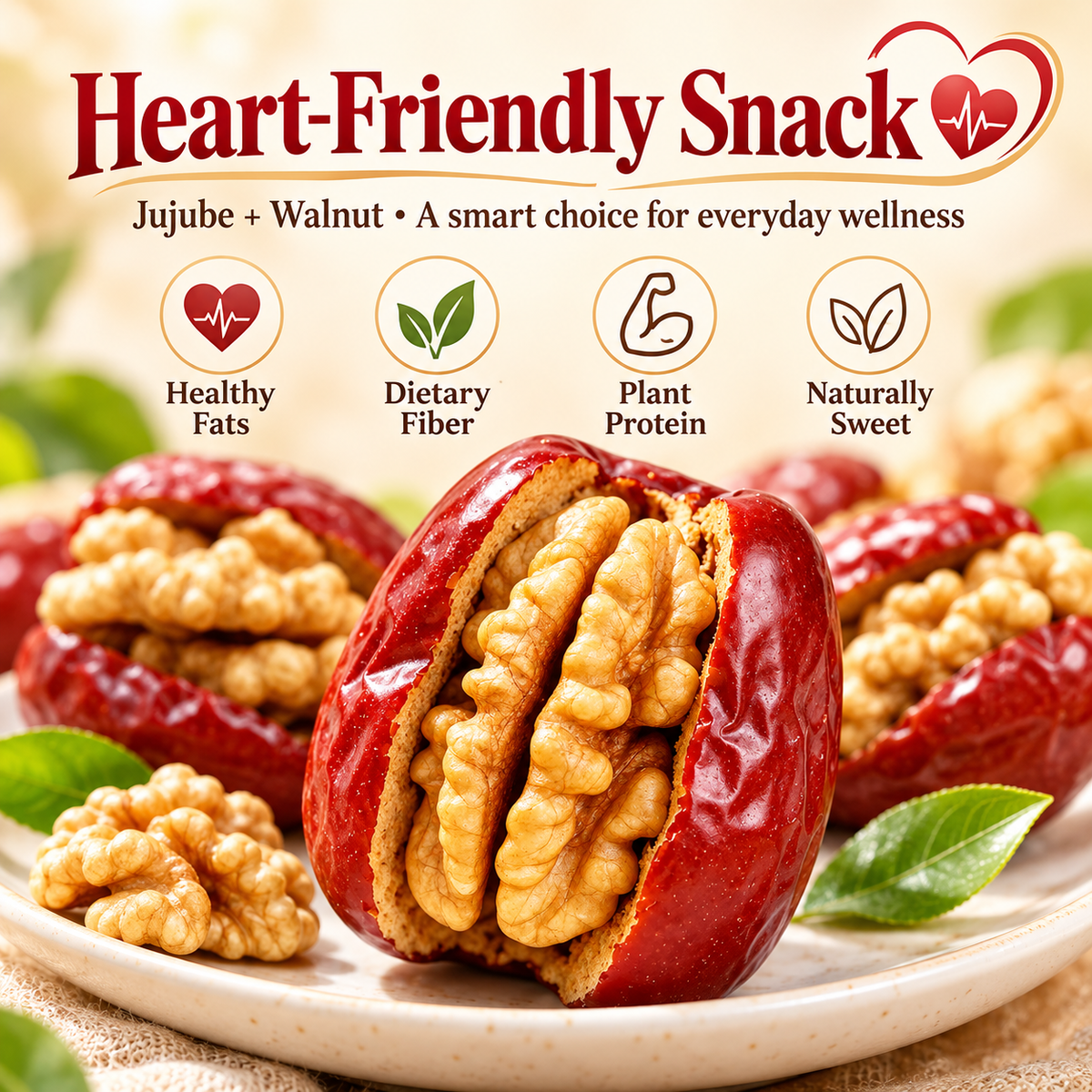 Premium Jujube With Walnut — Naturally Nourishing, Heart-Friendly Everyday Snack-HJY