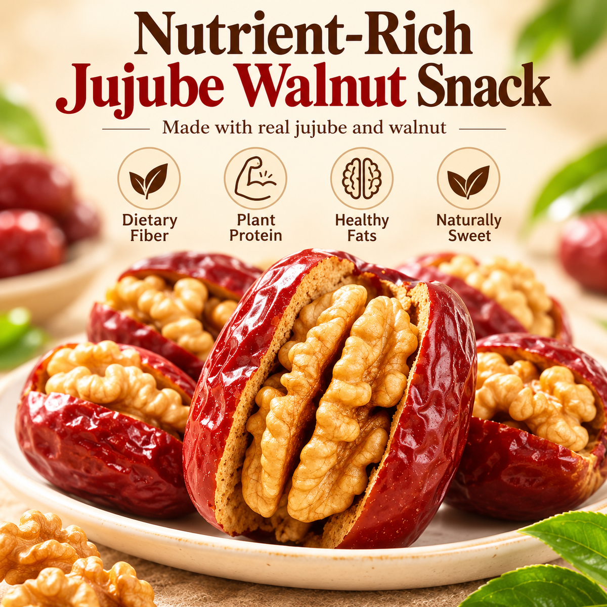 Premium Jujube With Walnut — Naturally Nourishing, Heart-Friendly Everyday Snack-HJY