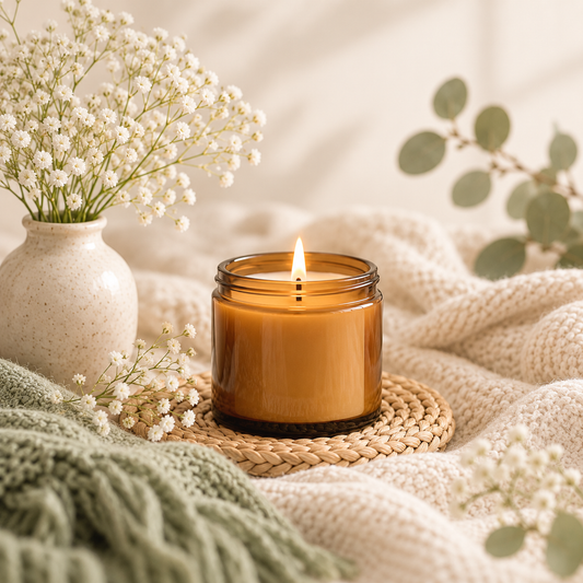 Amber Glass Scented Candle